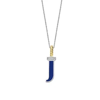 Initial Necklace Lapis Blue