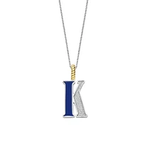 Initial Necklace Lapis Blue