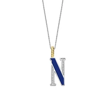 Initial Necklace Lapis Blue