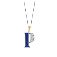 Initial Necklace Lapis Blue