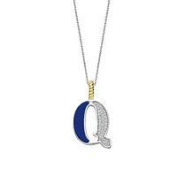 Initial Necklace Lapis Blue