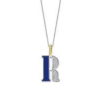 Initial Necklace Lapis Blue