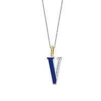 Initial Necklace Lapis Blue