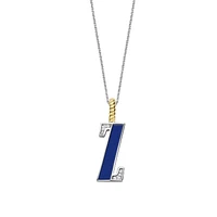 Initial Necklace Lapis Blue