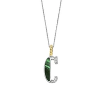 Initial Necklace Green Malachite