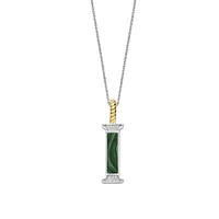 Initial Necklace Green Malachite