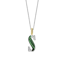 Initial Necklace Green Malachite