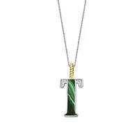 Initial Necklace Green Malachite