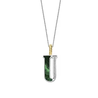 Initial Necklace Green Malachite