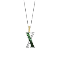 Initial Necklace Green Malachite