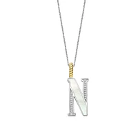 Initial Necklace Mother Pearl