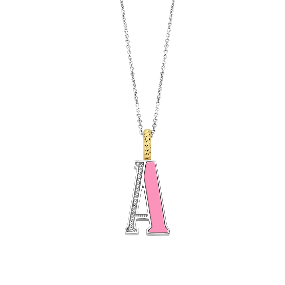 Initial Necklace Pink