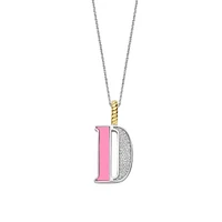 Initial Necklace Pink