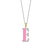 Initial Necklace Pink