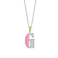 Initial Necklace Pink