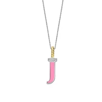 Initial Necklace Pink