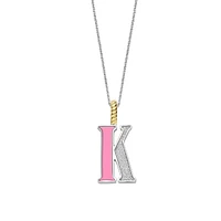 Initial Necklace Pink