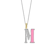 Initial Necklace Pink