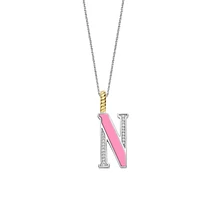 Initial Necklace Pink