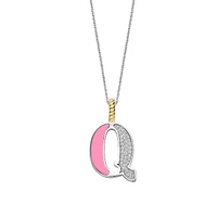 Initial Necklace Pink