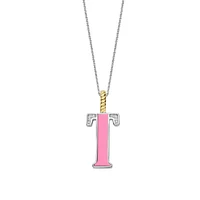 Initial Necklace Pink