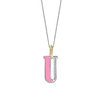 Initial Necklace Pink