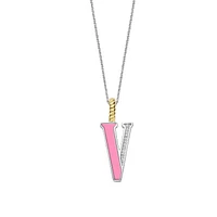 Initial Necklace Pink