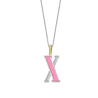 Initial Necklace Pink