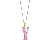 Initial Necklace Pink