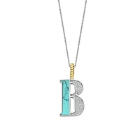 Initial Necklace Turquoise