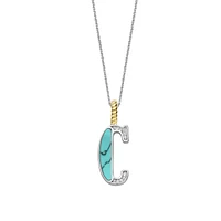 Initial Necklace Turquoise