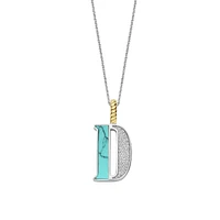 Initial Necklace Turquoise