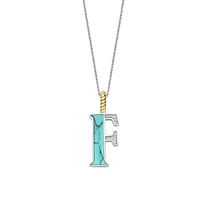 Initial Necklace Turquoise