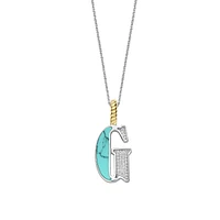 Initial Necklace Turquoise