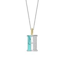 Initial Necklace Turquoise