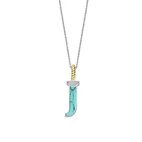 Initial Necklace Turquoise