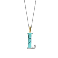 Initial Necklace Turquoise