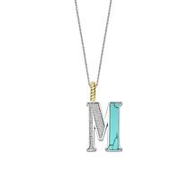 Initial Necklace Turquoise