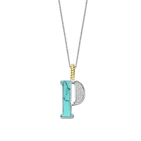 Initial Necklace Turquoise