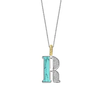 Initial Necklace Turquoise