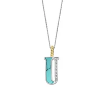 Initial Necklace Turquoise