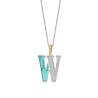 Initial Necklace Turquoise