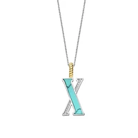 Initial Necklace Turquoise