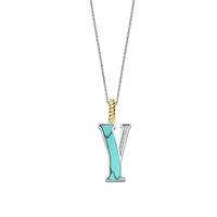 Initial Necklace Turquoise