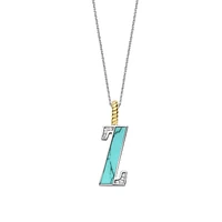 Initial Necklace Turquoise