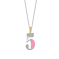 Number Necklace Pink