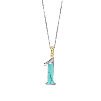 Number Necklace Turquoise Blue