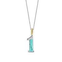Number Necklace in Turquoise Blue