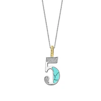 Number Necklace Turquoise Blue