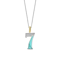 Number Necklace Turquoise Blue